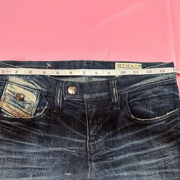 A21- DIESEL Livy Biker Jeans Size 24W x 30L. H2H 35 - Picture 6 of 6